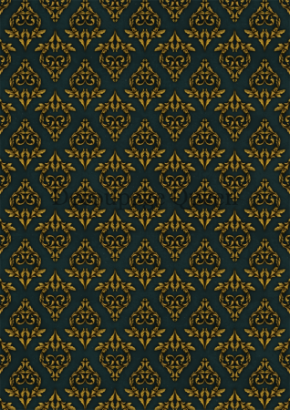 Decoupage Queen - Hârtie de orez Dainty and the Queen Neo Victorian Wallpaper Damask Blue