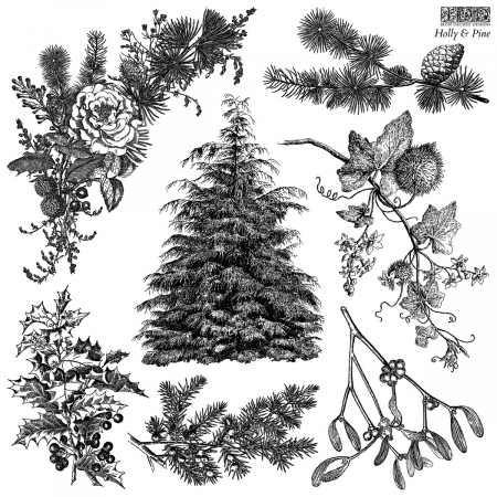 IOD Decor Stamps - Stampile decorative - stamp-holly-and-pine-iod-artwork.jpg