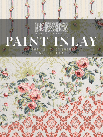 IOD (Iron Orchid Designs) - LATTICE ROSE – IOD Paint Inlay – set 8 pagini A3