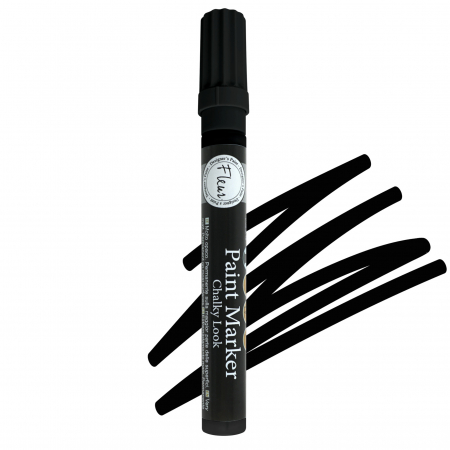 VOPSELE FLEUR – GAMA COMPLETĂ PENTRU DECOR CREATIV - Marker Fleur Paint – Black – Vârf 1–2 mm / 2–4 mm – Negru intens mat