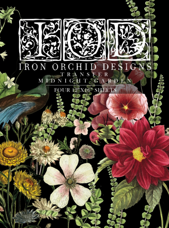 IOD Decor Transfers - Transferuri decorative - MIDNIGHT GARDEN transfer decorativ – set de 4 pagini A3
