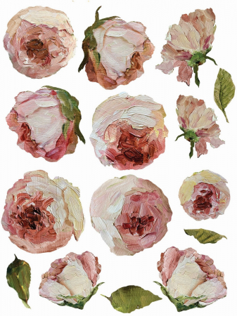 Transfer Decorativ PAINTERLY FLORALS - Set 8 Foi A3 pentru Mobilier și DIY [7]