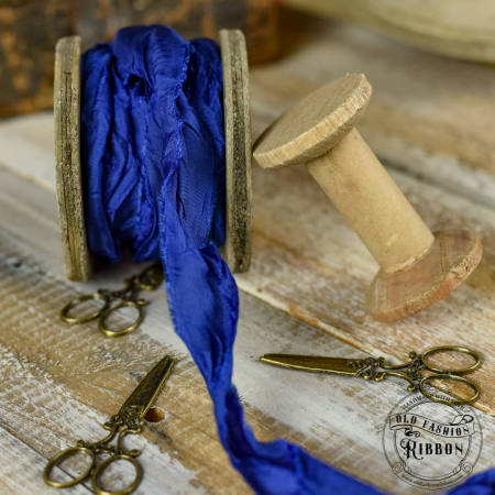 Panglici Satinate cu Aspect Vintage - panglica-vintage-albastru-cobalt-old-fashion-1.jpg