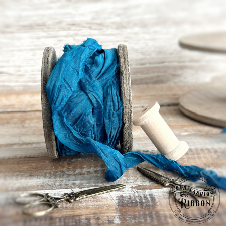 Panglici Satinate cu Aspect Vintage - panglica-vintage-albastru-smarald-old-fashion-1.jpg