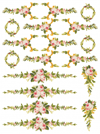 PETITE FLEUR PINK – IOD Paint Inlay – set 4 pagini A3 [1]