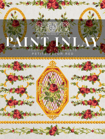 IOD (Iron Orchid Designs) - PETITE FLEUR RED – IOD Paint Inlay – set 8 pagini A3