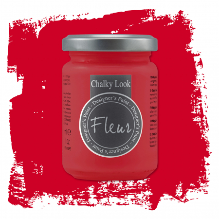 Vopsea Fleur Chalky Look – Tomato Red, roșu intens, finisaj ultra-mat, ideală pentru mobilier și decor