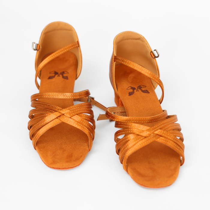 Zapatilla tan 3 - sandale de dans pentru fete culoare maro tan cu toc de 3.5 cm [9]