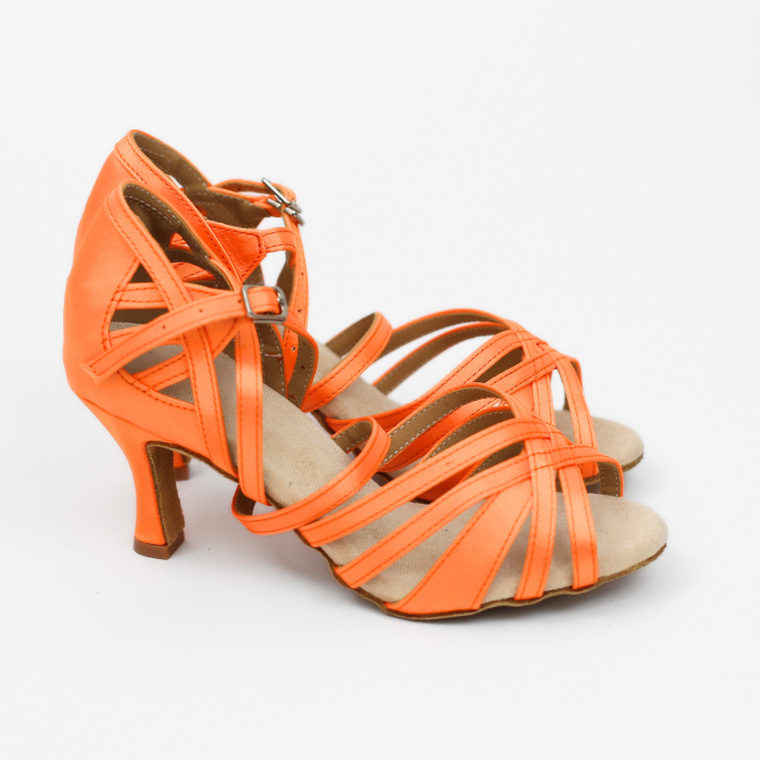 Naranja - pantofi de dans portocaliu fosforescent pentru femei toc 7.5cm [3]