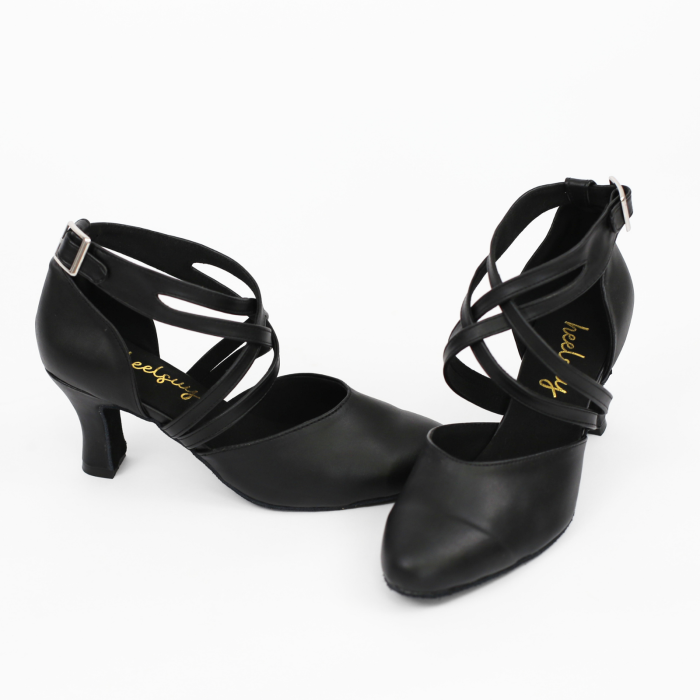 Pantofi de dans închiși culoare negru din piele PU toc 7.5cm [9]