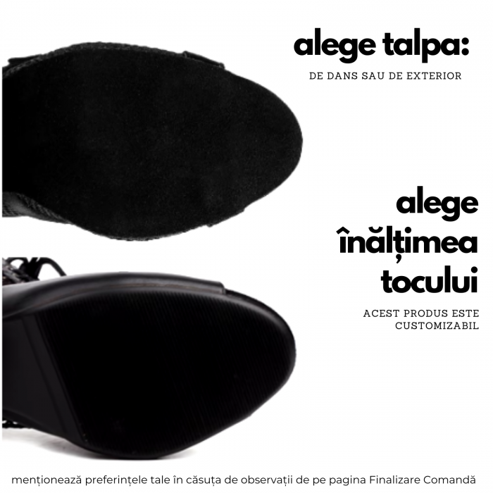 BELLEZA SALVAJE - botine înalte din piele cu toc customizabil culoare negru [8]