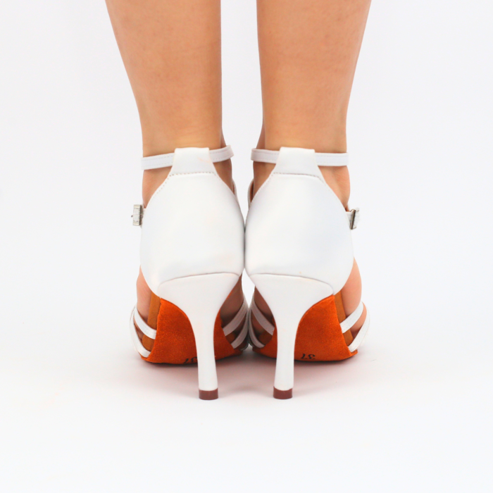 BASICO alb 8 - pantofi de dans culoare alb potriviți pentru mireasă, dansul mirilor [5]