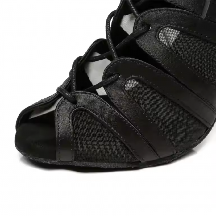 Botine de dans din satin cu plasa [7]