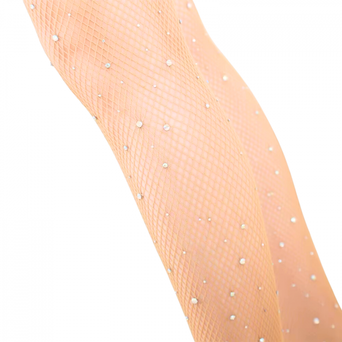 Dres plasa decorat cu strasuri culoare NUDE unisize [2]