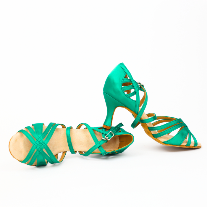 Esmeralda - pantofi de dans verde pentru femei toc 7.5cm [6]