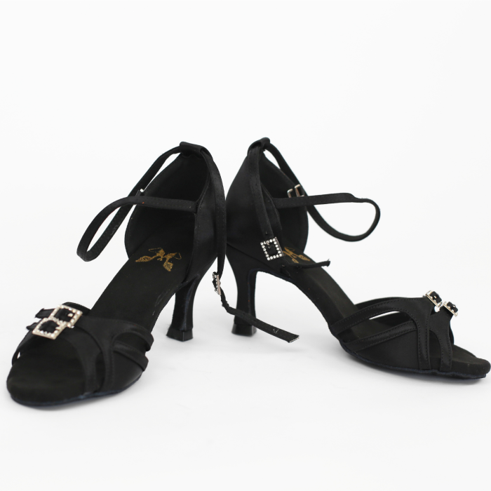 Pantofi de dans ajustabili pe lățime culoare negru potrivit pentru picior îngust/standard/lat toc 7.5cm [11]