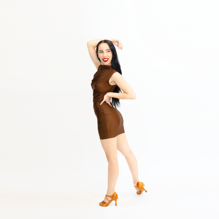 SALSERA - sandale din satin culoare tan salsa, bachata, kizomba, dans sportiv - colecția BASICO PREMIUM [8]