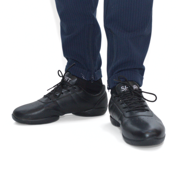 Sneakers de dans negru barbati - sneakers alb cu talpa splitata din piele PU [8]