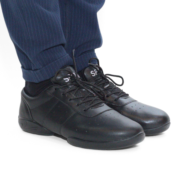 Sneakers de dans negru barbati - sneakers alb cu talpa splitata din piele PU [3]