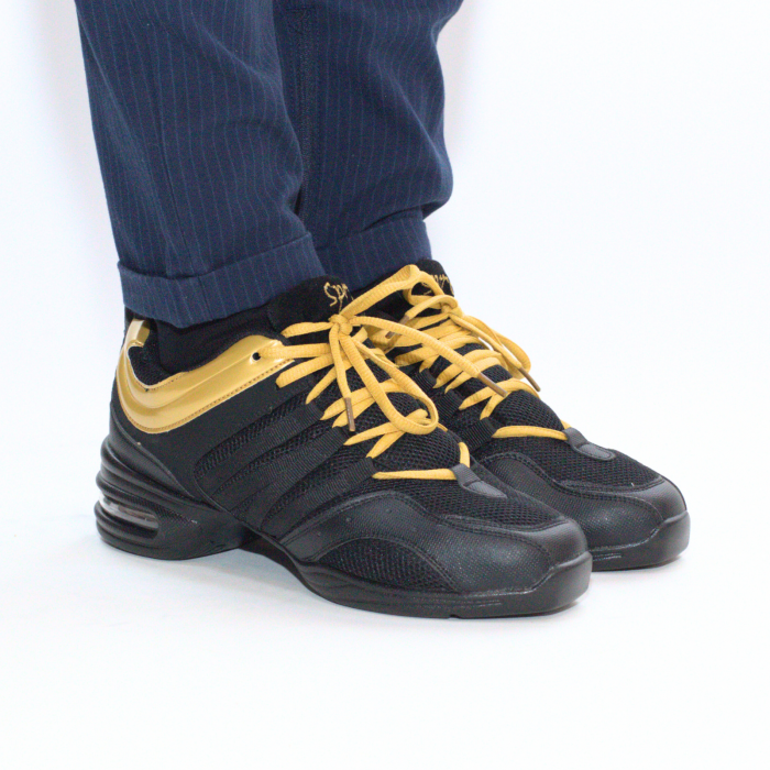 SNEAKERS Sport Negru Auriu - pantofi de dans de antrenament cu talpă splitată [3]