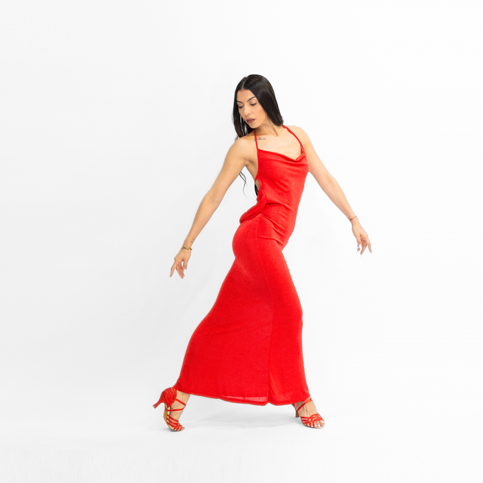 SOY CUBANA - sandale de dans roșii cu strasuri monocrom, salsa, bachata, kizomba [8]