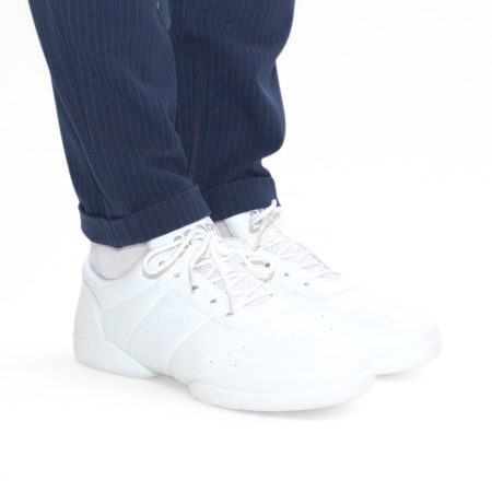 Sneakers de dans alb  barbati - sneakers alb cu talpa splitata din piele PU [2]