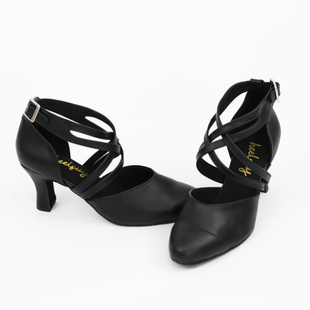 Pantofi de dans închiși culoare negru din piele PU toc 7.5cm [8]