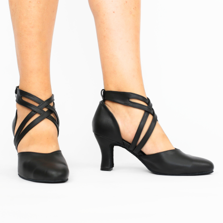 Toate produsele - Pantofi de dans închiși culoare negru din piele PU toc 7.5cm
