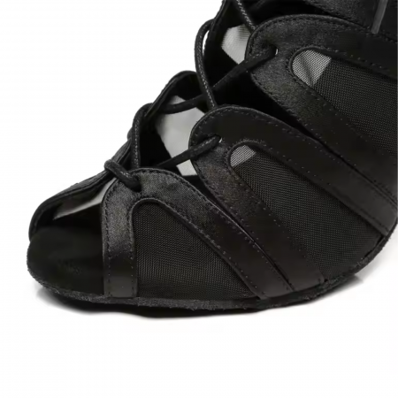 Botine de dans din satin cu plasa [6]