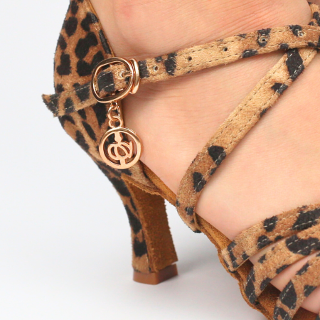 CHEETAH - sandale de dans din piele întoarsă cu imprimeu leopard [9]