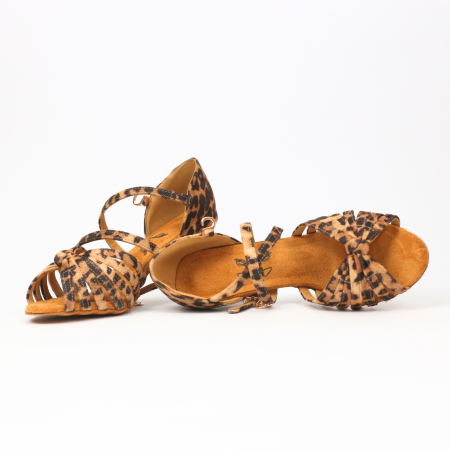 CHEETAH - sandale de dans din piele întoarsă cu imprimeu leopard [8]