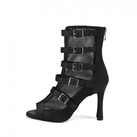 OBSESION - botine de dans din satin cu catarame multiple, botine salsa, bachata, kizomba, heels [3]