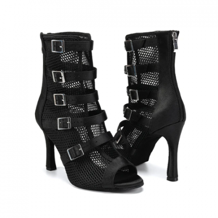 OBSESION - botine de dans din satin cu catarame multiple, botine salsa, bachata, kizomba, heels [5]