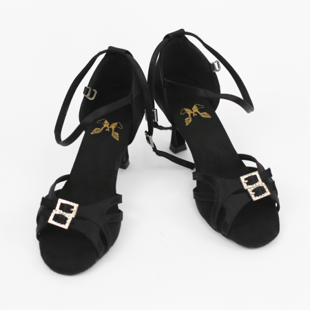 Pantofi de dans ajustabili pe lățime culoare negru potrivit pentru picior îngust/standard/lat toc 7.5cm [9]