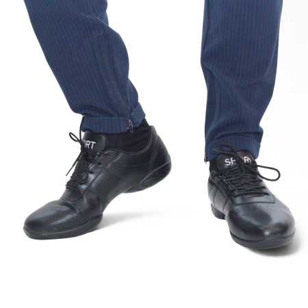 Pantofi de dans sportiv - Sneakers de dans negru barbati - sneakers alb cu talpa splitata din piele PU