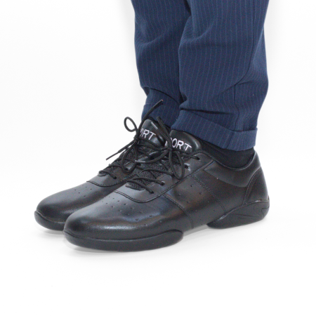 Sneakers de dans negru barbati - sneakers alb cu talpa splitata din piele PU [6]