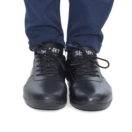 Sneakers de dans negru barbati - sneakers alb cu talpa splitata din piele PU [4]