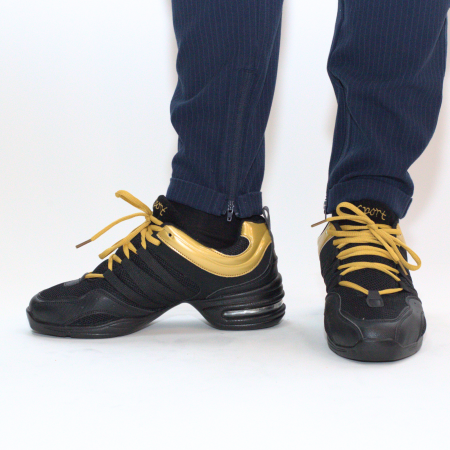 SNEAKERS Sport Negru Auriu - pantofi de dans de antrenament cu talpă splitată [5]