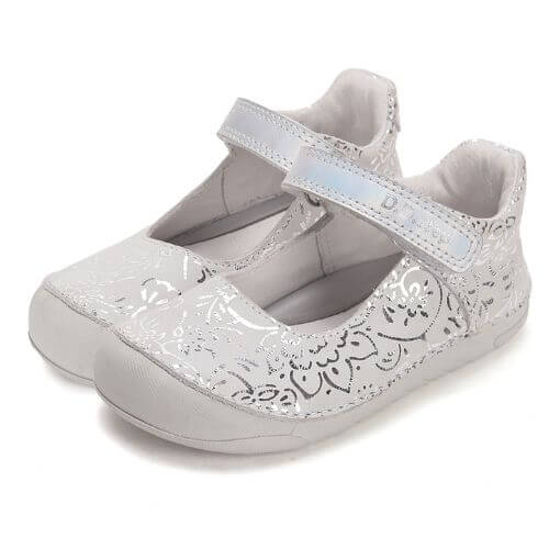 Balerini copii fete din piele DD Step, Alb - H108-61130 [7]
