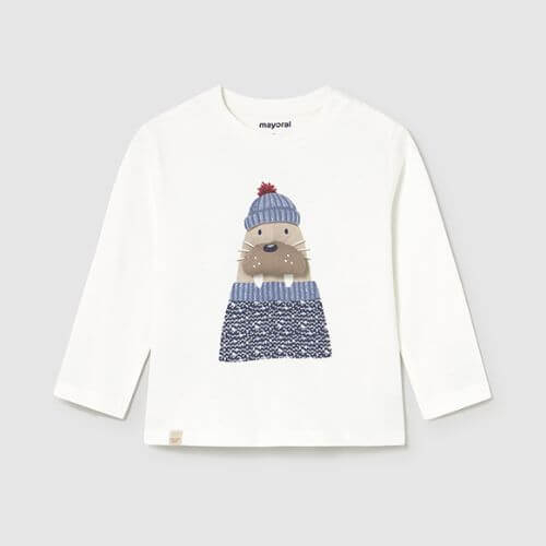 Bluza cu maneca lunga pentru baieti Mayoral, Alb - 2070-065 [3]