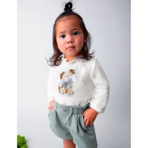 Bluza cu maneca lunga pentru fete Mayoral, Alb - 2075-077 [1]