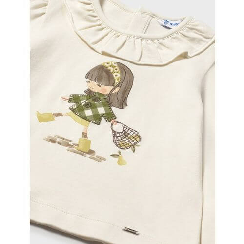 Bluza cu maneca lunga pentru fete Mayoral, Alb - 2076-021 [1]