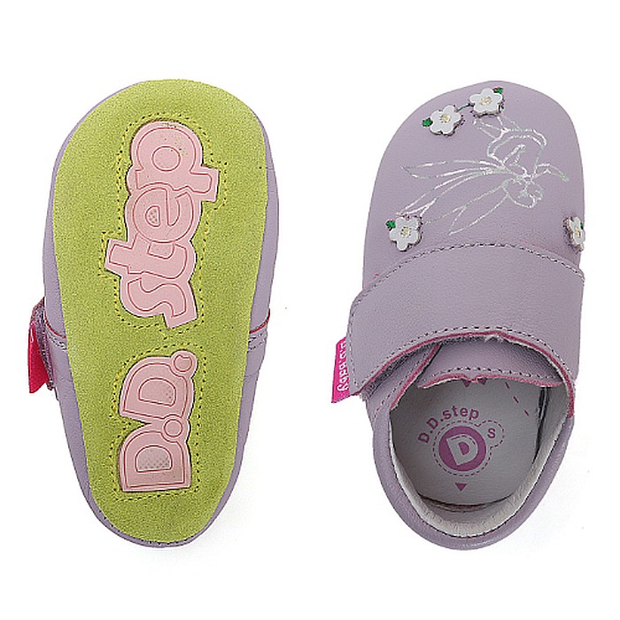 Pantofiori de interior copii fete din piele DD Step, Mov - K1596-41332 [4]