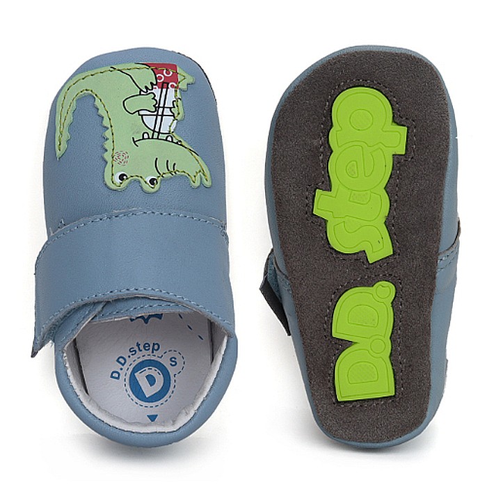 Pantofiori de interior copii baieti din piele DD Step, Albastru - K1596-41603 [5]