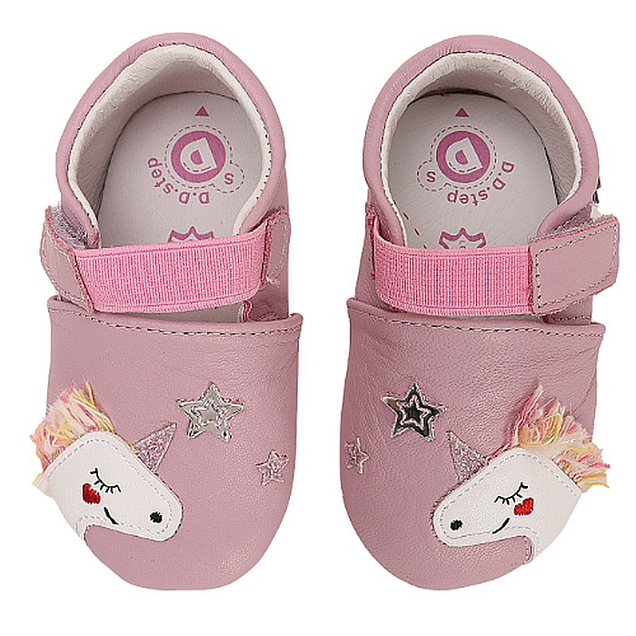 Pantofiori de interior copii fete din piele DD Step, Roz - K1596-41516 [3]