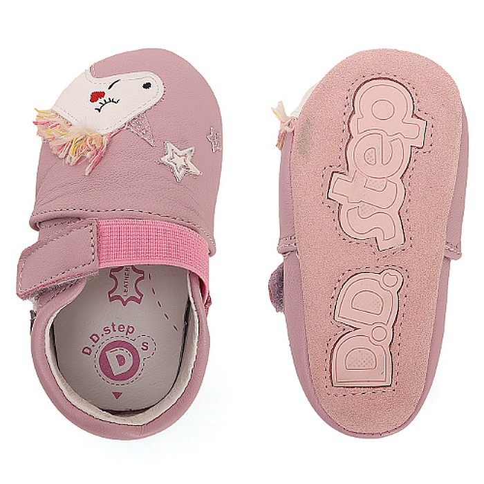 Pantofiori de interior copii fete din piele DD Step, Roz - K1596-41516 [4]