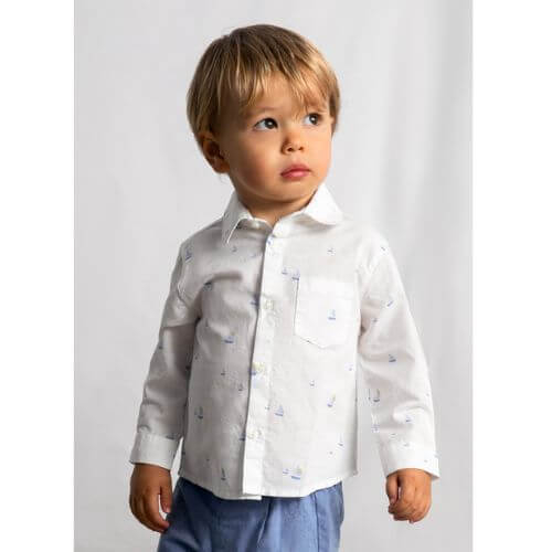 Camasa din bumbac pentru baieti Mayoral, Alb - 1118-42 [2]