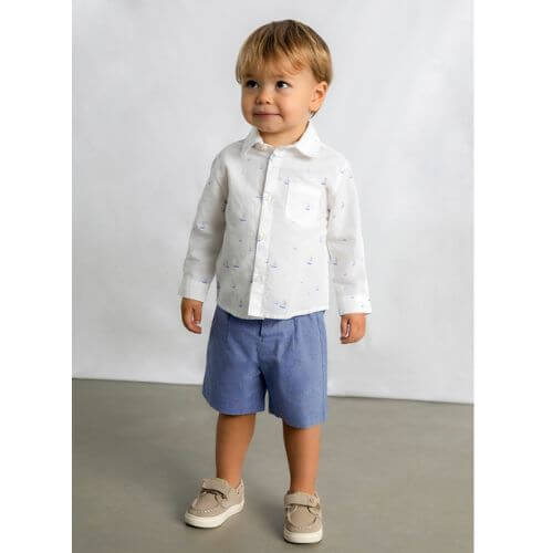 Camasa din bumbac pentru baieti Mayoral, Alb - 1118-42 [3]