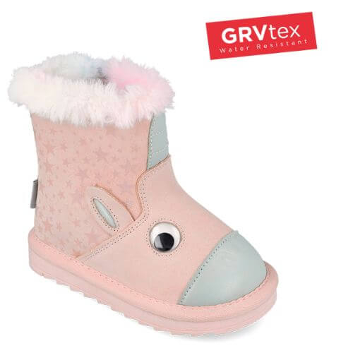 Cizme copii fete din material sintetic imblanite Garvalin, Roz - 251556-A032 [1]
