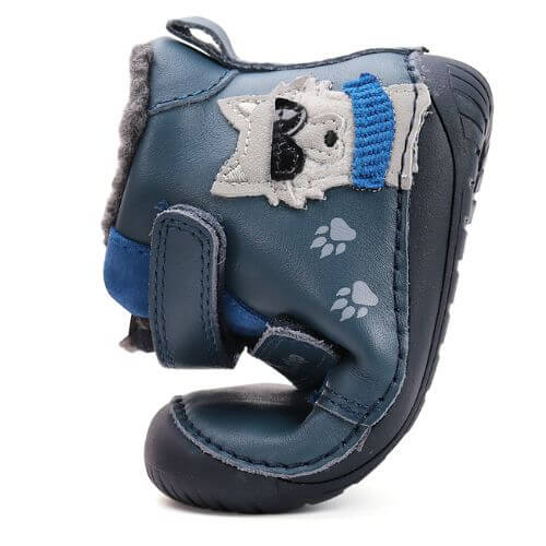 Ghete copii baieti Barefoot din piele imblanite DD Step, Albastru - W070-52893 [4]